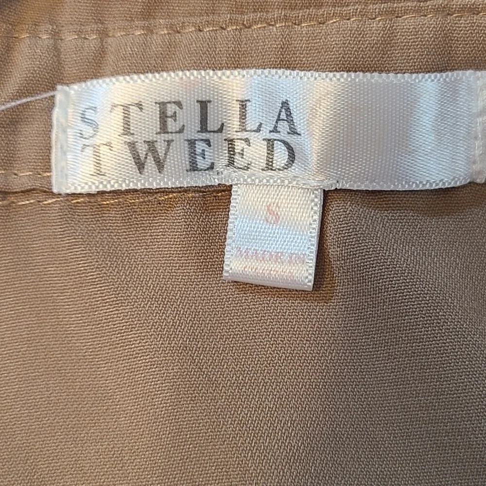 Stella Tweed Girls Tan Chic Cute Sleeveless Tiered Sundress Small EUC Button Up - Picture 3 of 10